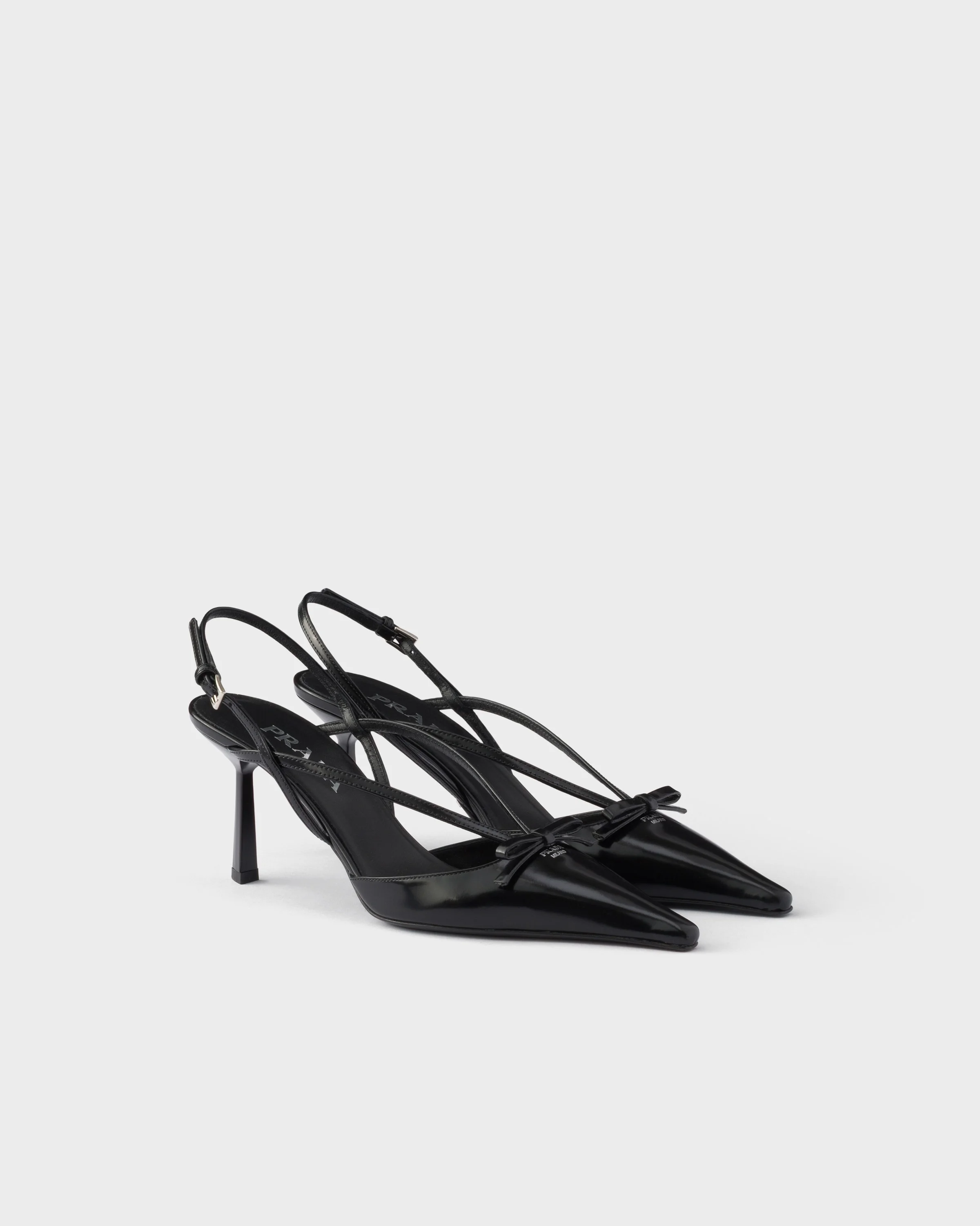 Brushed leather slingback pumps - 1