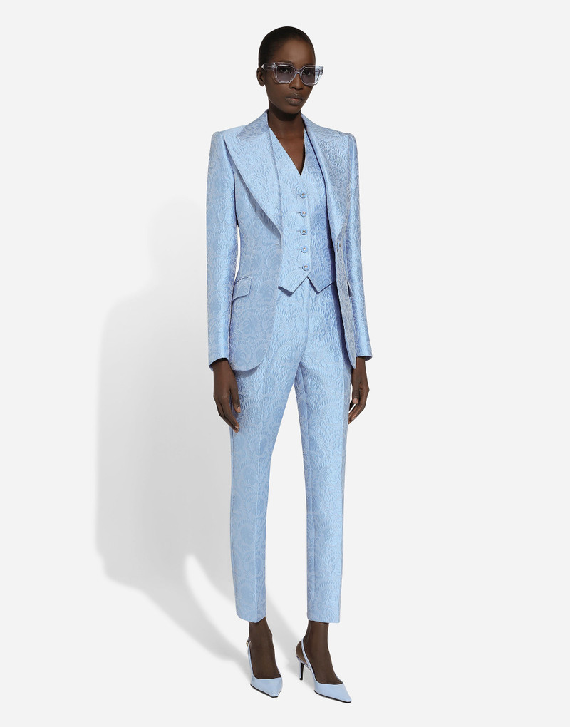 Single-breasted floral quilted jacquard Turlington jacket 8