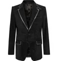 Slim-Fit Leather-Trimmed Suede Blazer - 7