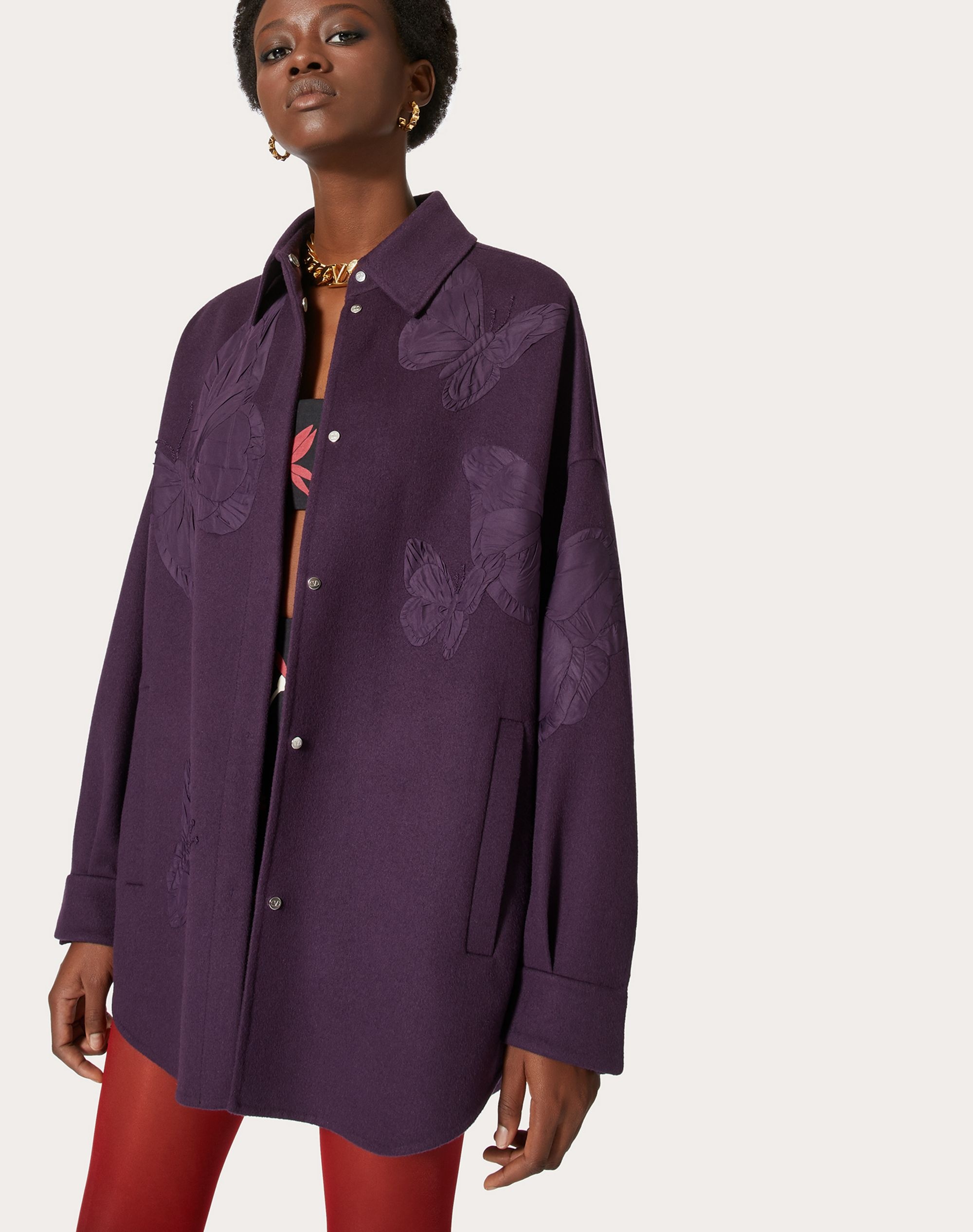 EMBROIDERED COMPACT DRAP OVERSHIRT - 5