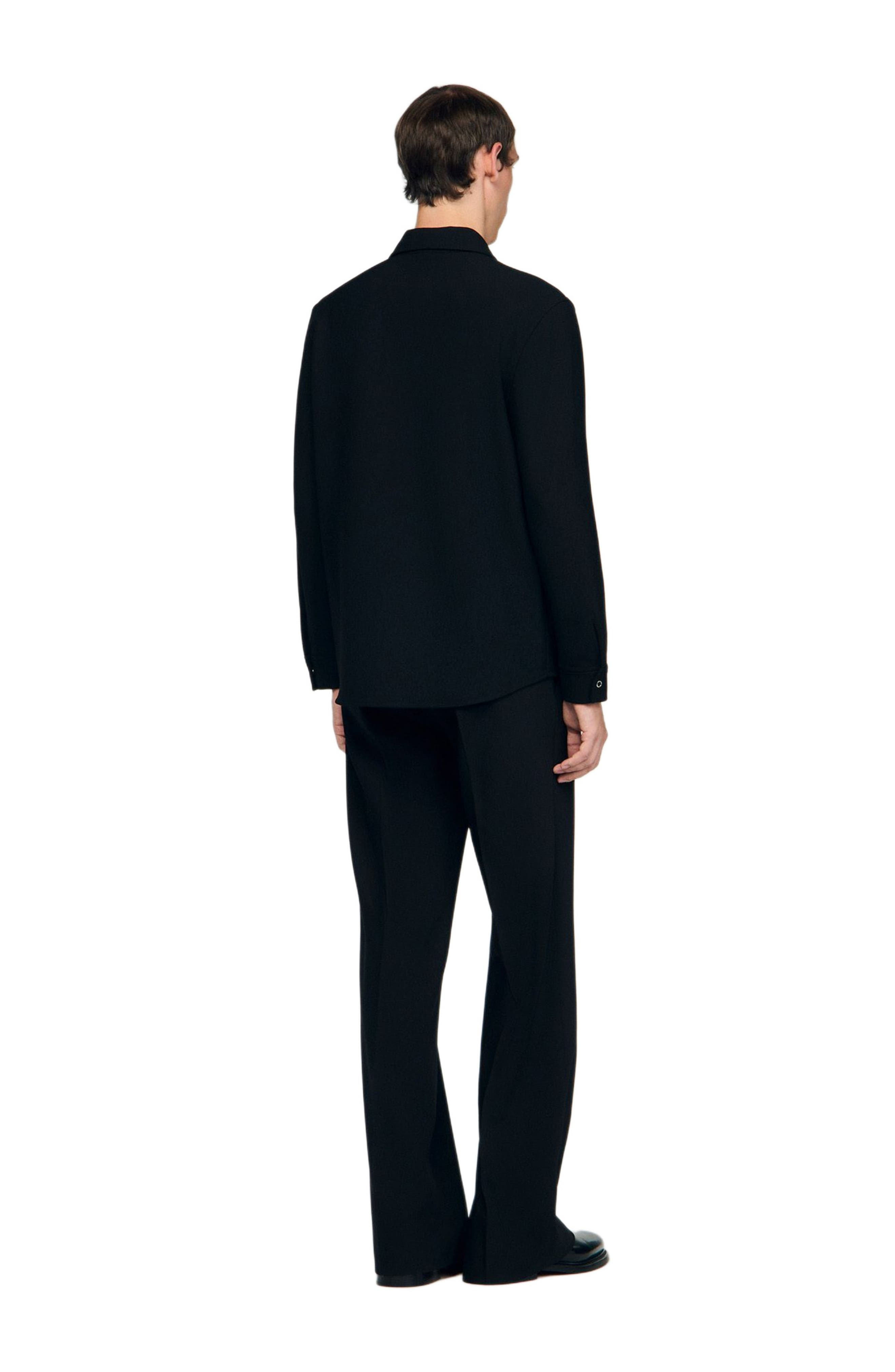 SANDRO Long-sleeved jersey shirt in Black at Nordstrom - 2