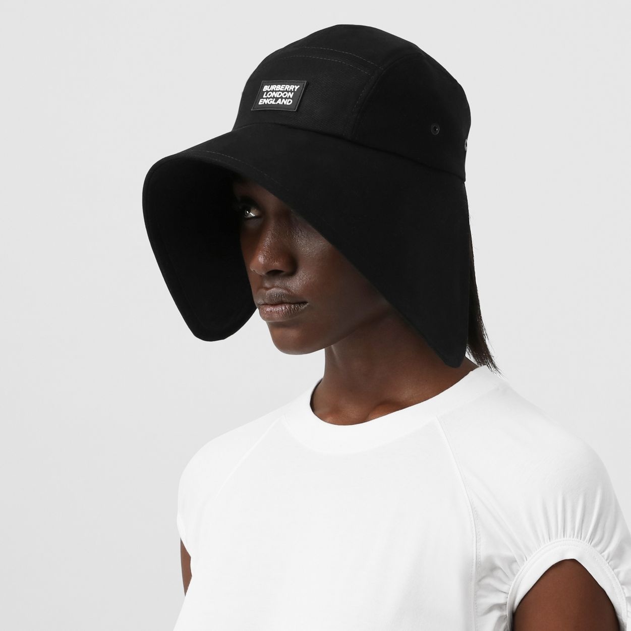 Logo Appliqué Cotton Twill Bonnet Cap - 3