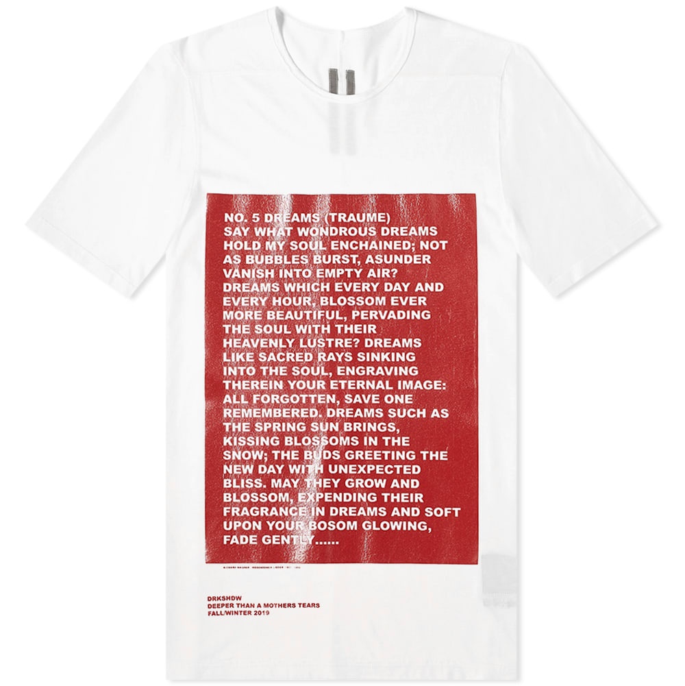 Rick Owens DRKSHDW Poem Print Level Tee - 1