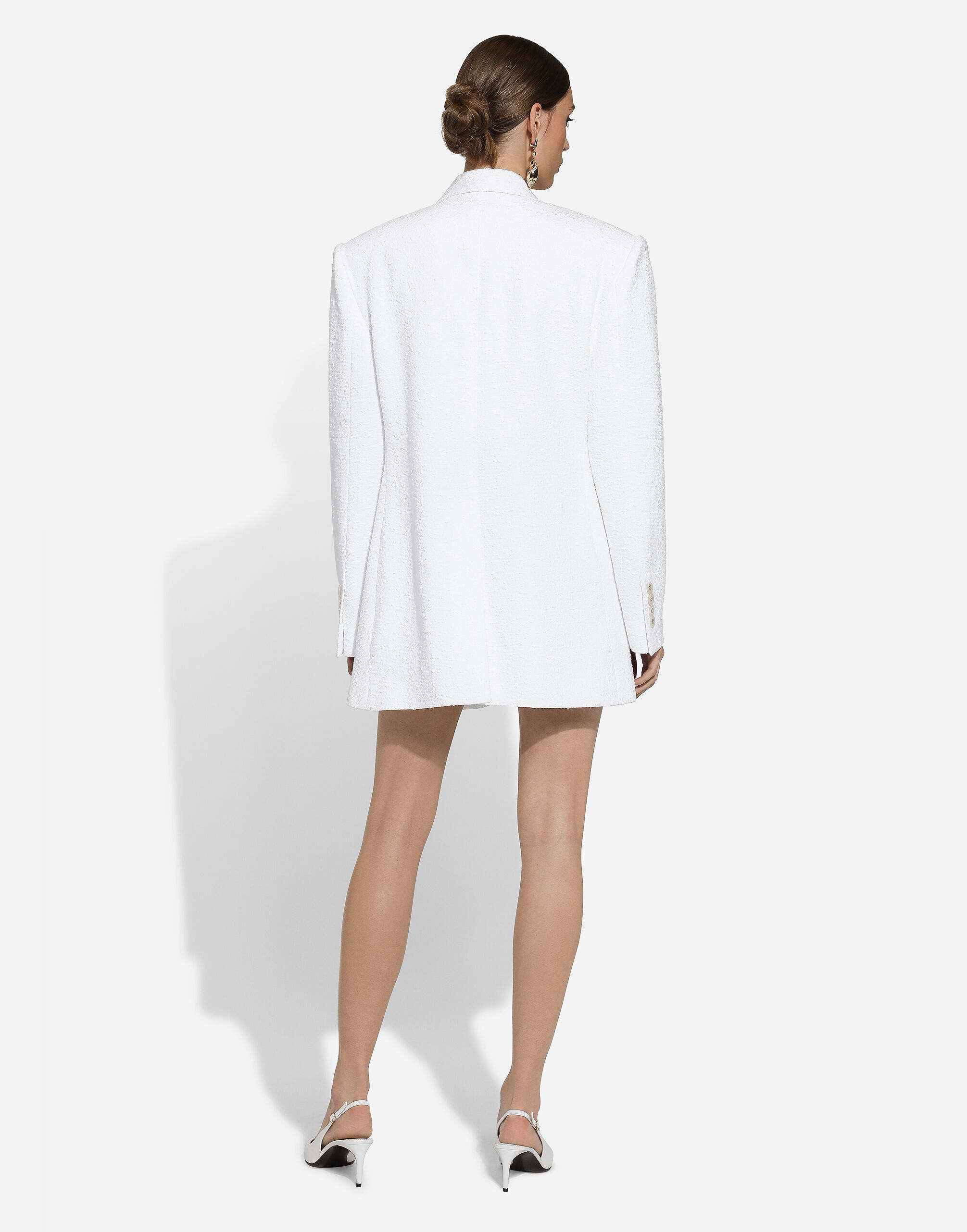 Single-breasted cotton raschel tweed jacket - 3