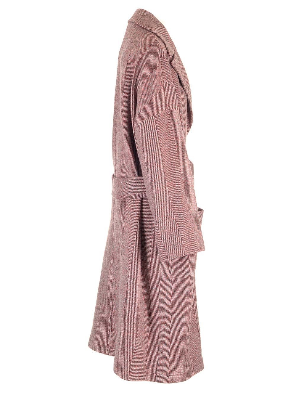 Chevron Wool Coat Coats Bordeaux - 3