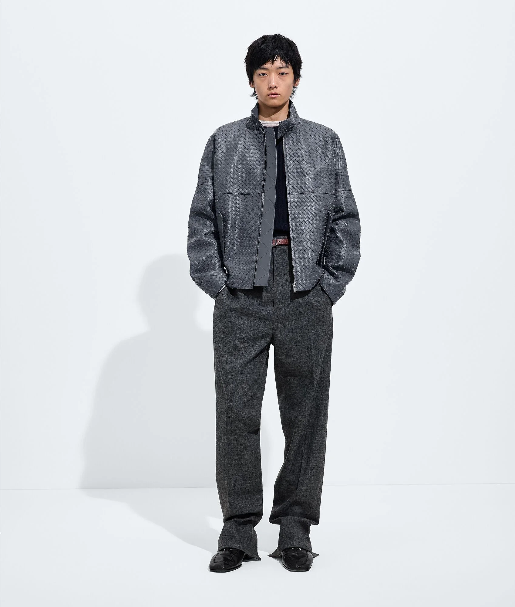 Intrecciato Leather Jacket - 1
