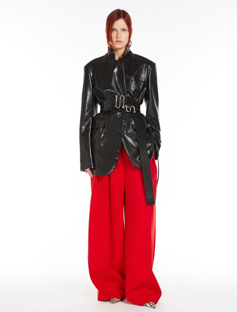 Long nappa-leather blazer - 2