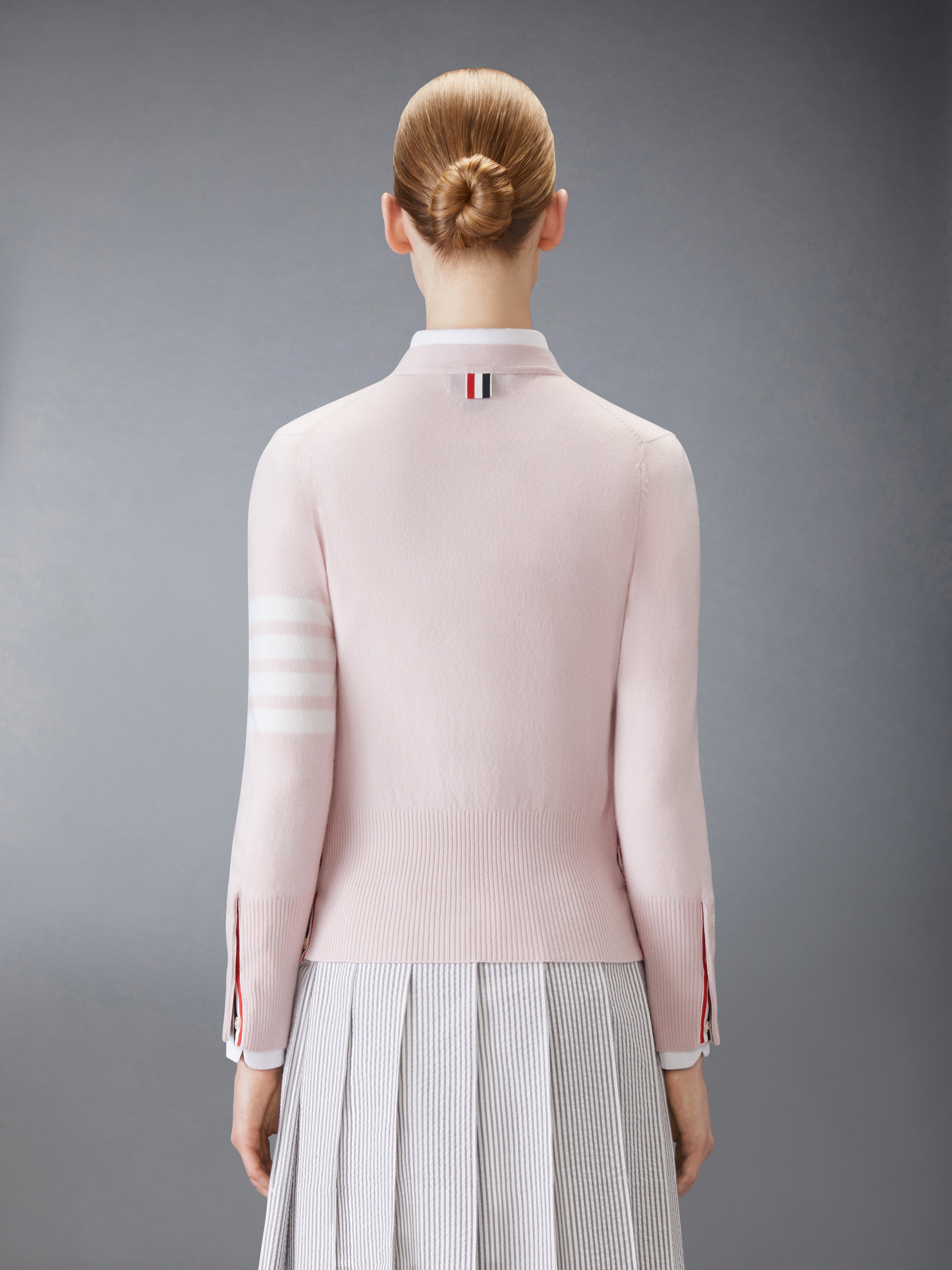 CLASSIC CASHMERE 4-BAR V-NECK CARDIGAN - 3
