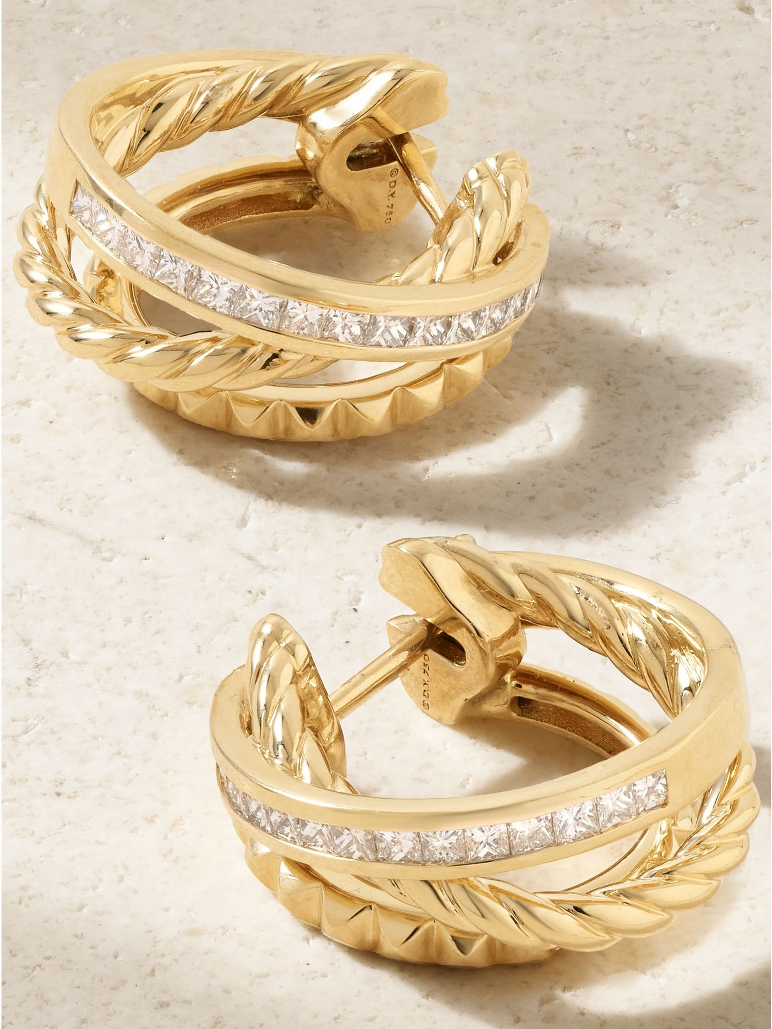 Crossover Trio 18-karat gold diamond earrings Gold - 3