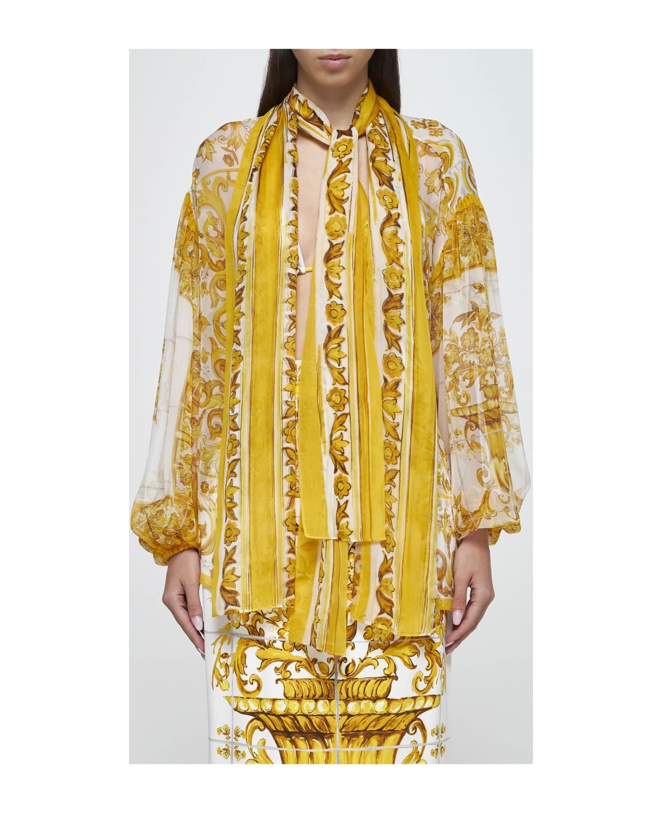 Majolica Print Silk Shirt - 3