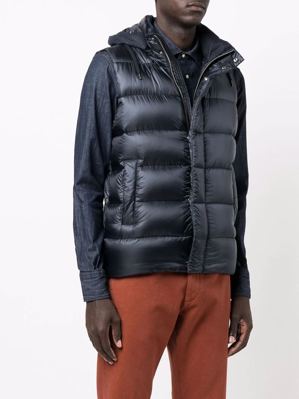 reversible quilted down gilet - 3