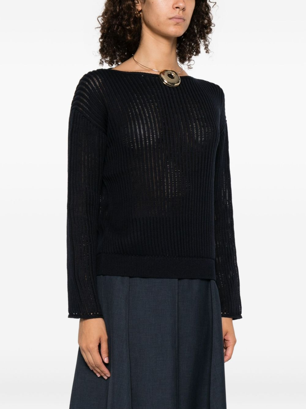 ribbed boat-neck sweater - 3