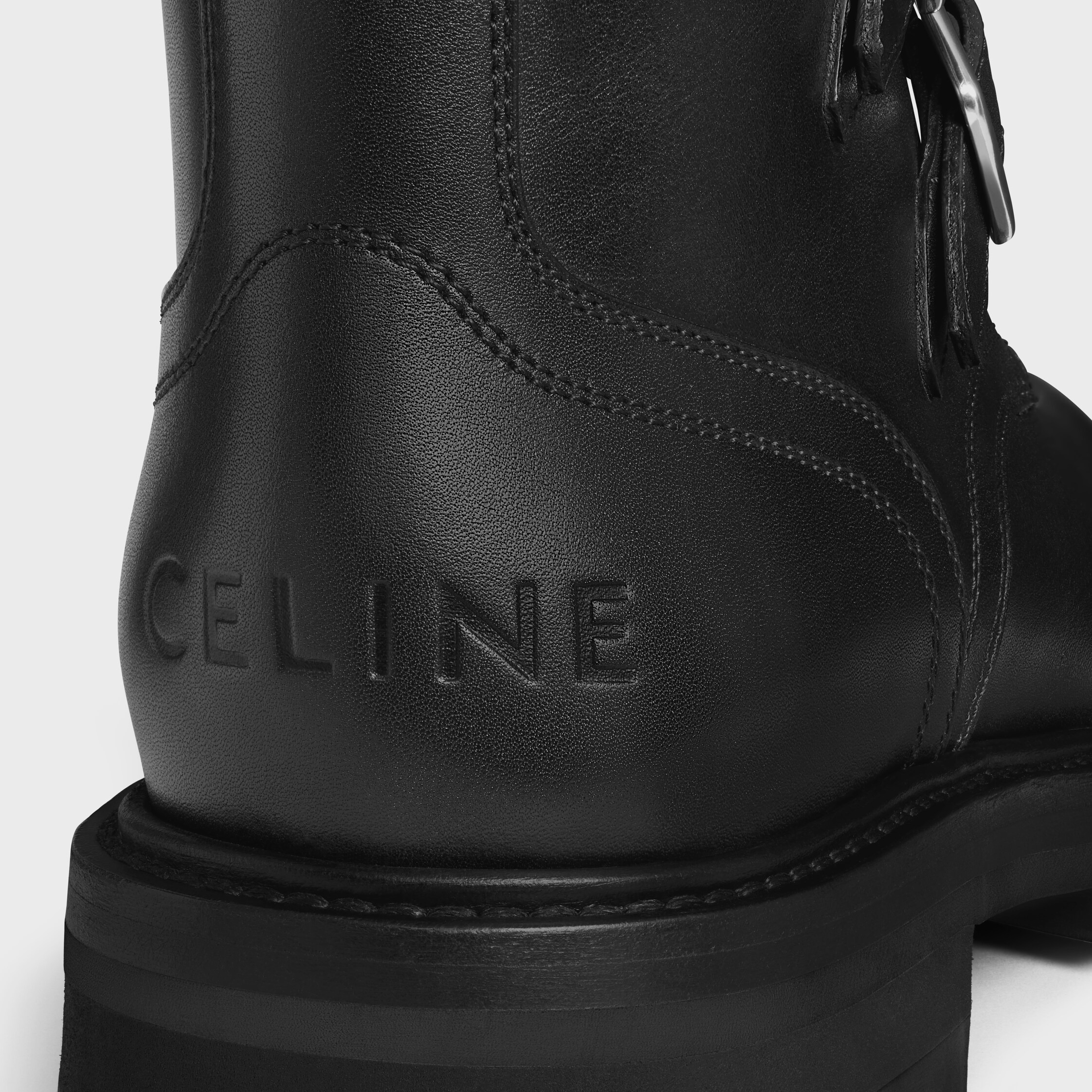 CELINE MAGGIE BUCKLE ZIPPED BOOT in SHINY BULL - 4