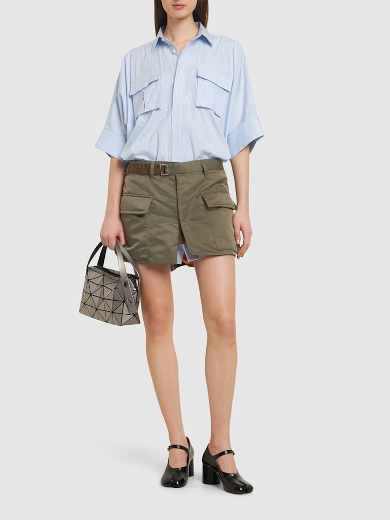 sacai Cotton poplin & nylon twill mini dress | luisaviaroma