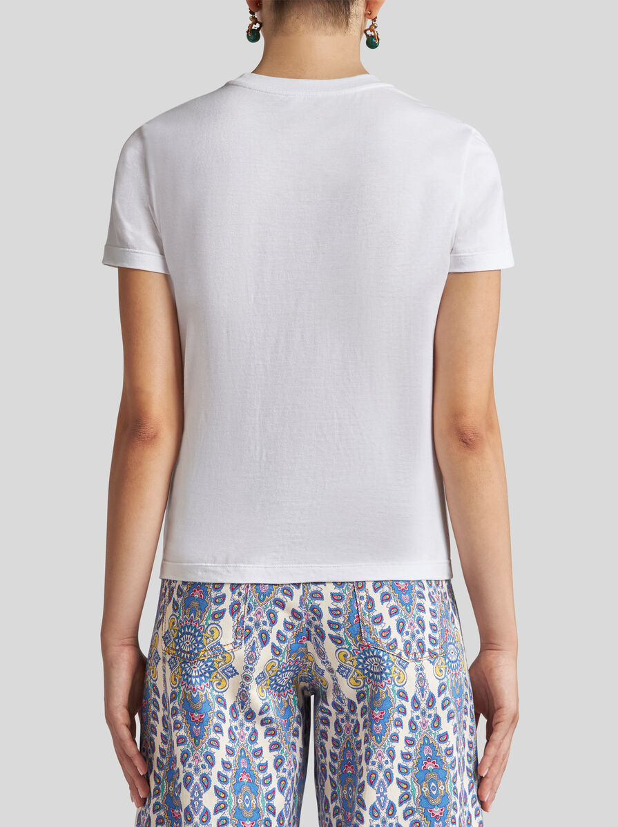 T-SHIRT WITH EMBROIDERED PEGASO AND MONOGRAM - 5
