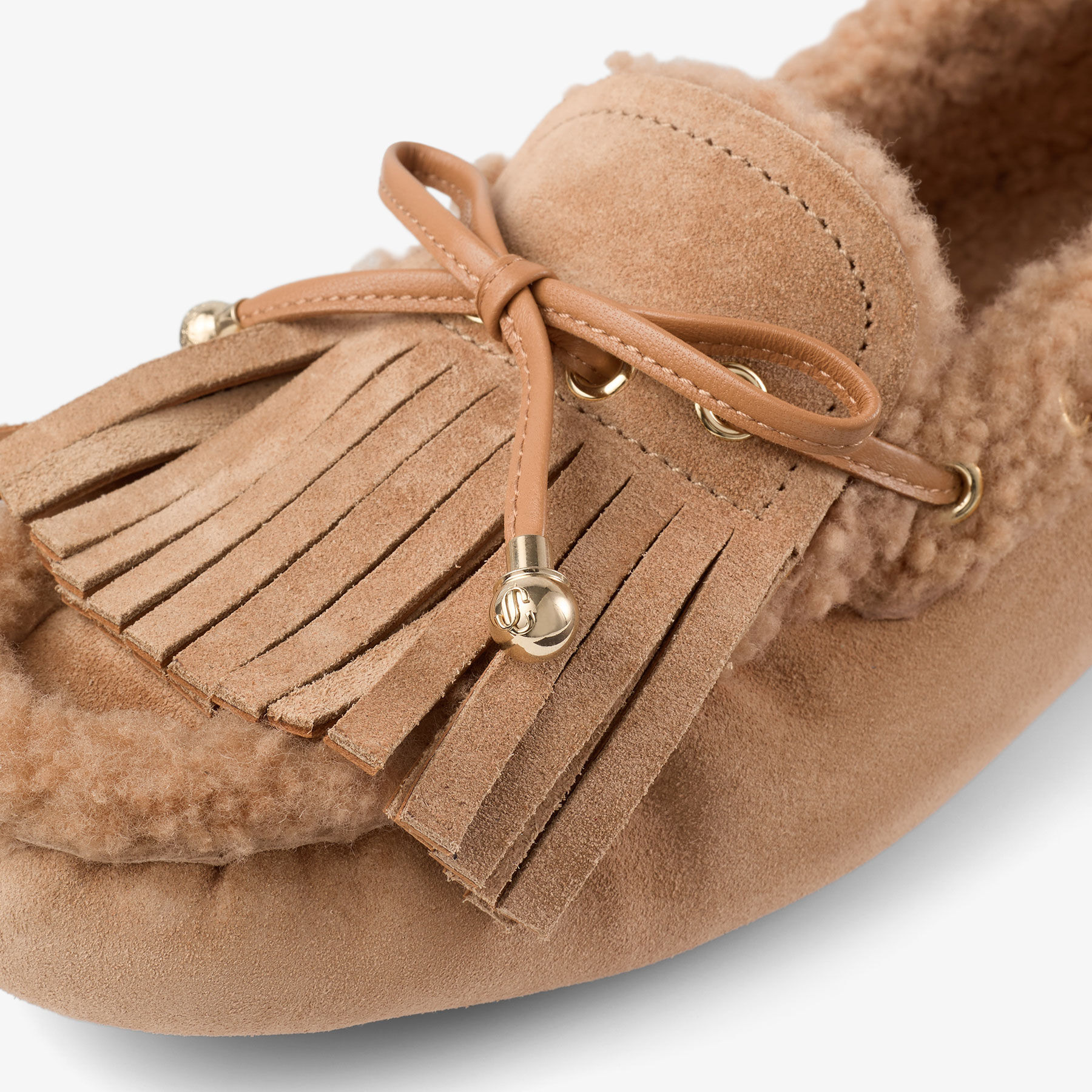 Manon F
Toffee Velvet Suede Loafers with Shearling - 3