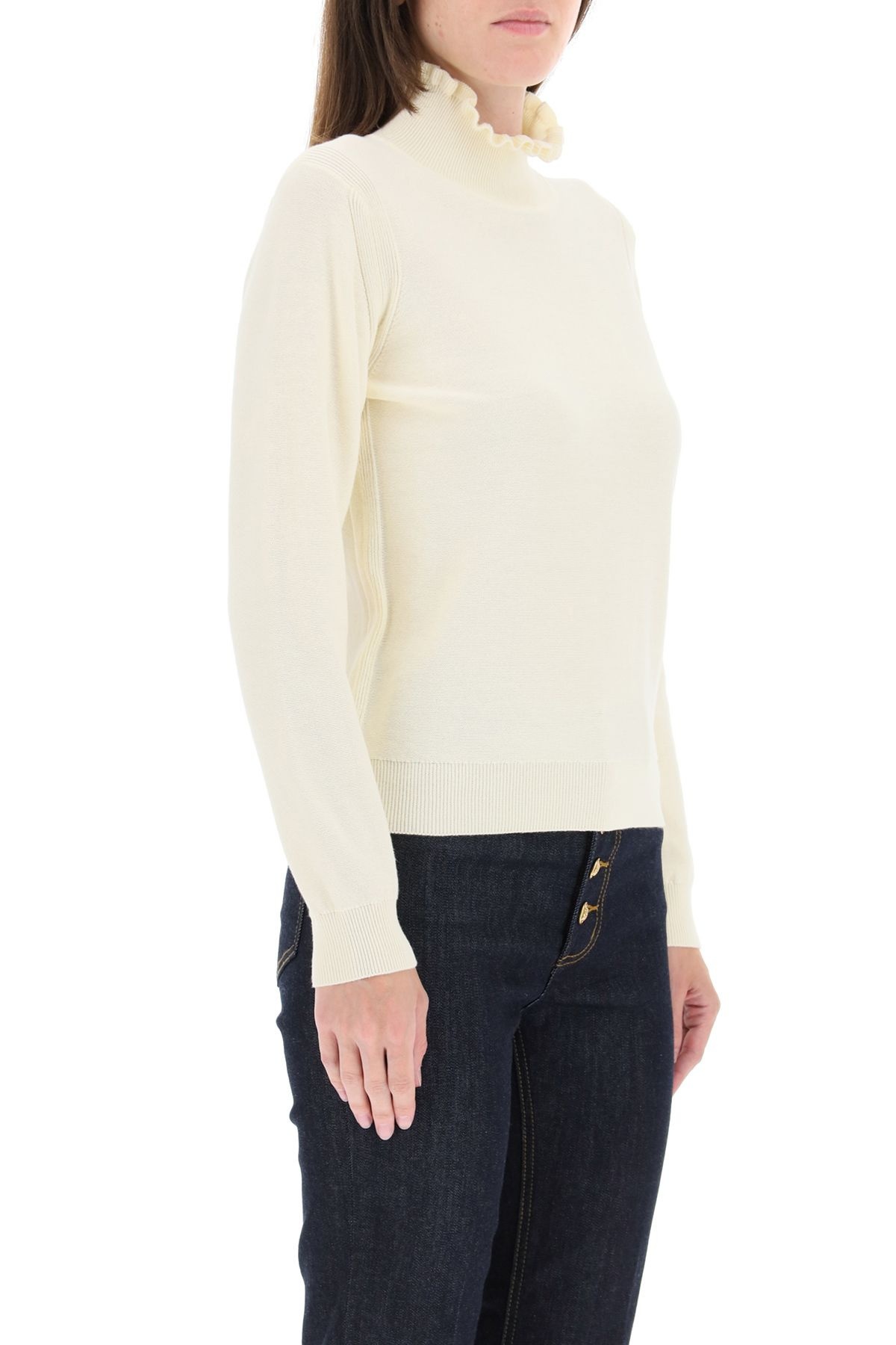 RUCHED NECK SWEATER - 3