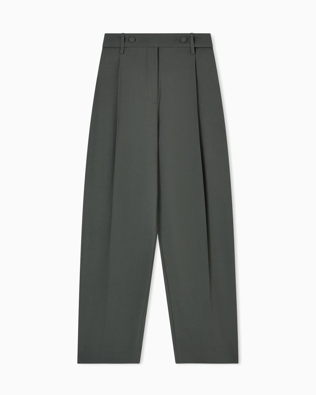 BARATHEA WOOL TROUSERS WITH A BELT - 1
