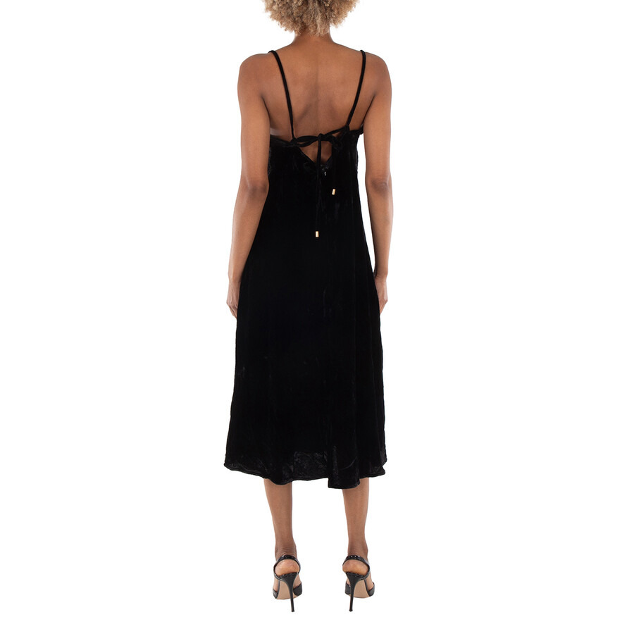 Farm Rio Ladies Black Richelieu Velvet Slip Dress, Size Large - 4