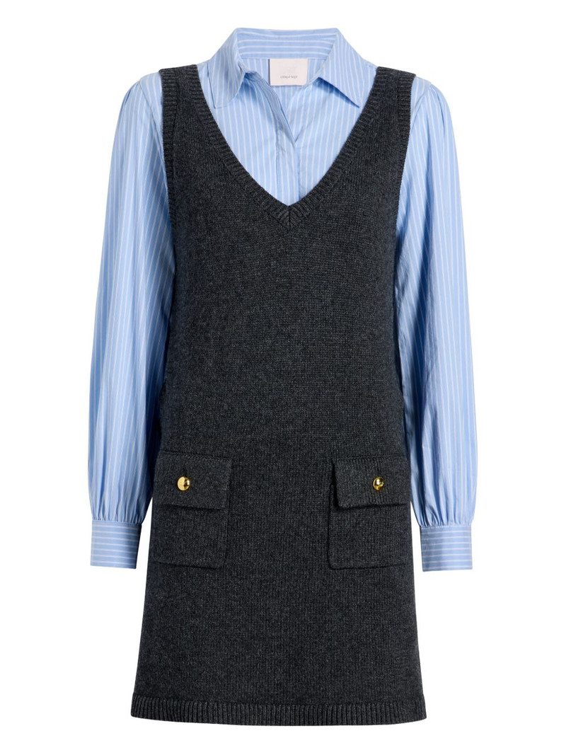 pocket-detail v-neck dress 1