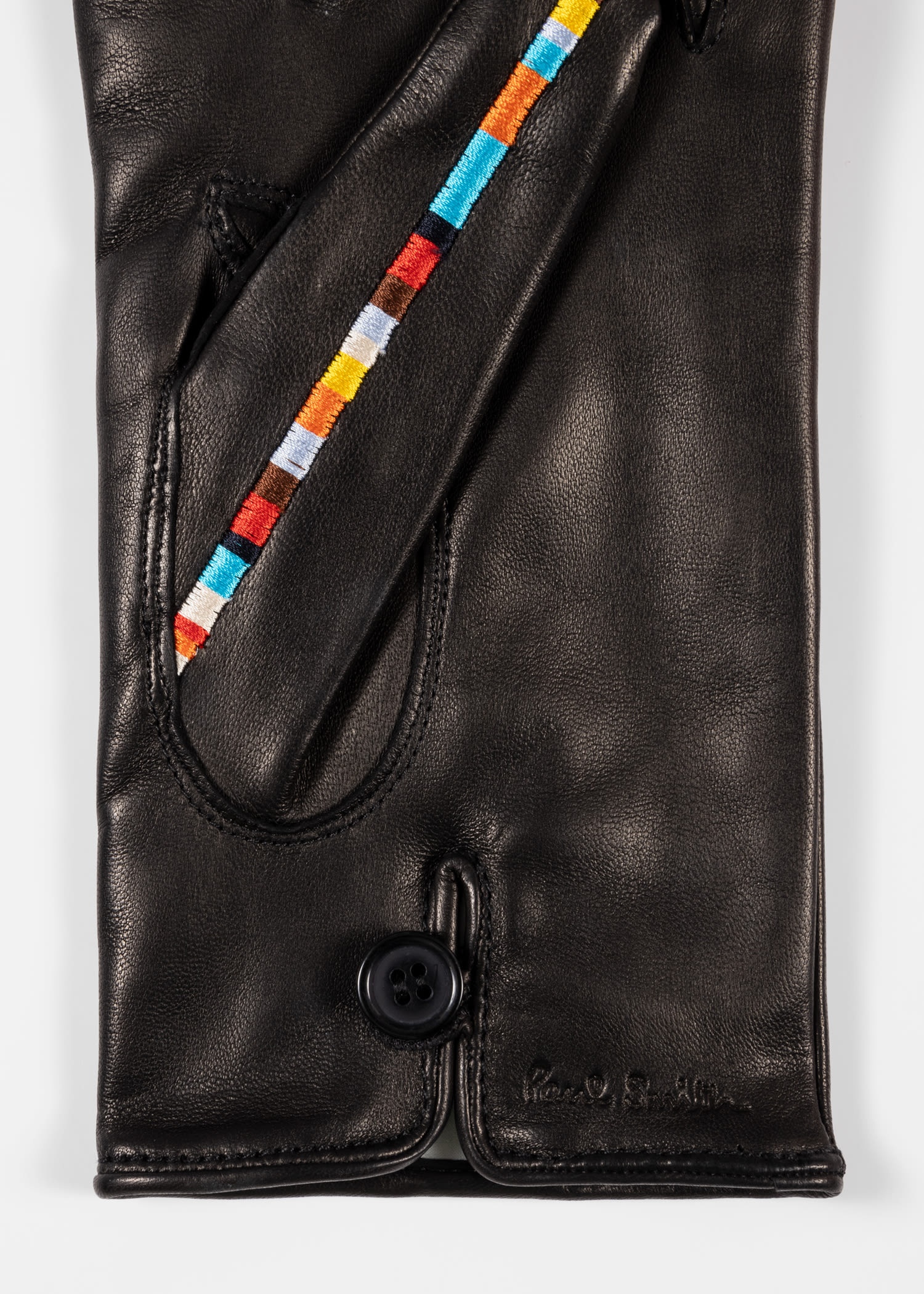 'Signature Stripe' Leather Gloves - 3