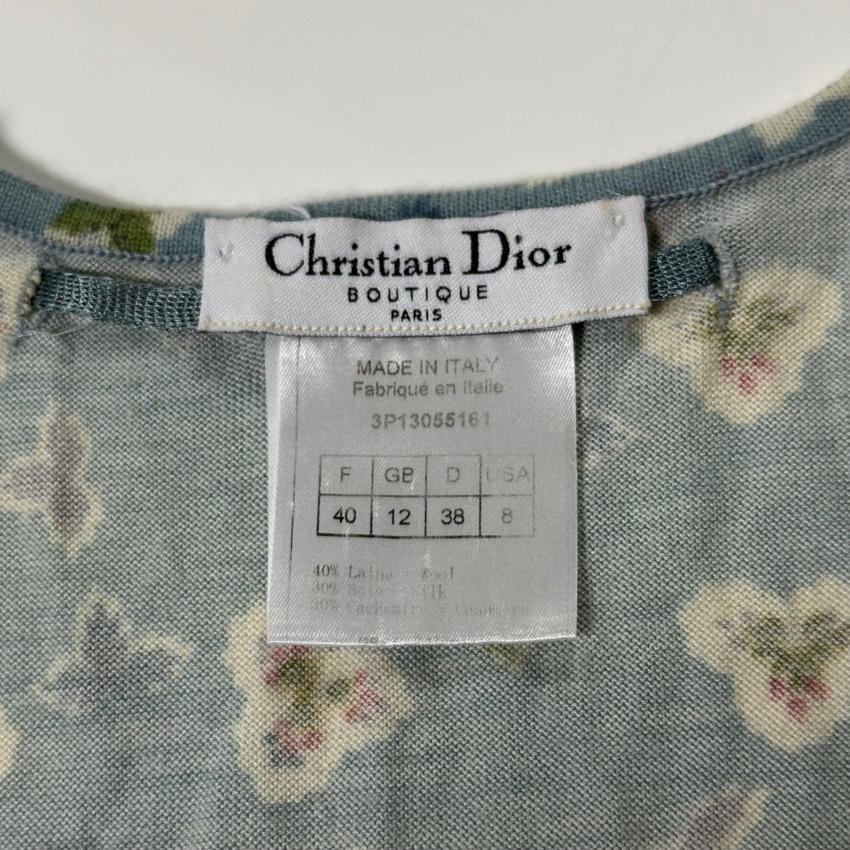 CHRISTIAN DIOR Spring Summer 2003 Floral Print Knit Tank Top - 4