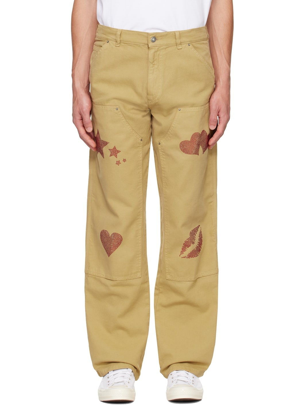 Tan 'SH4U' Double Knee Trousers - 1