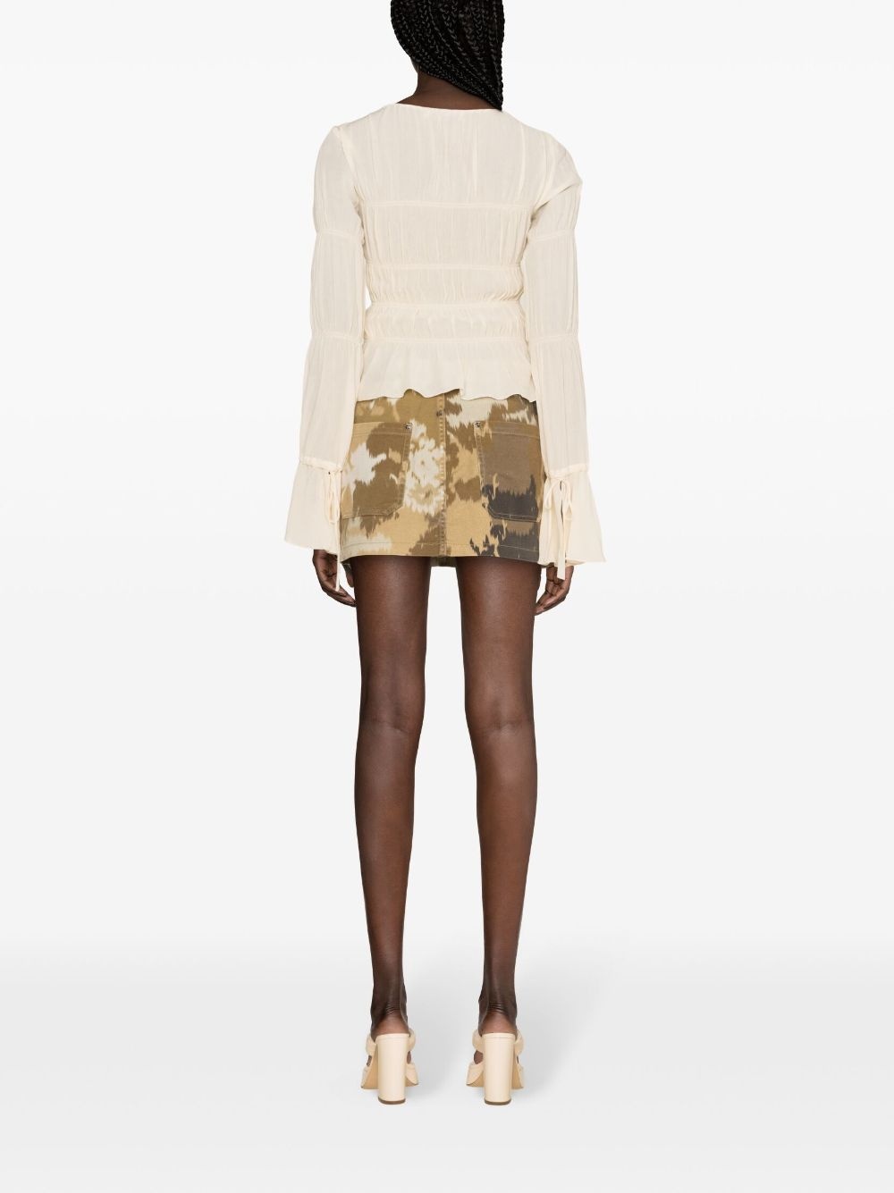 semi-sheer tiered blouse - 4