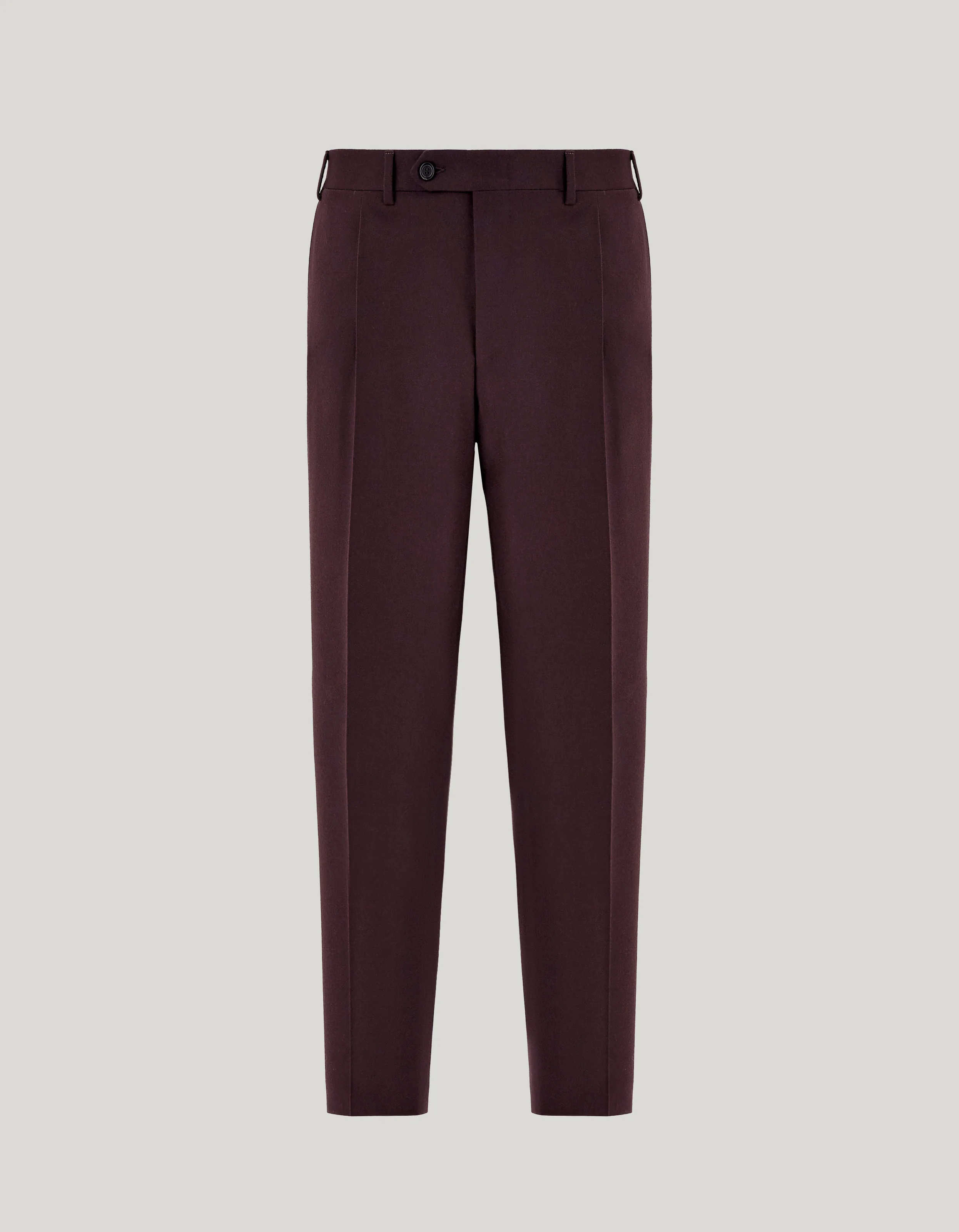 DARK BROWN CANALI TRAVEL WOOL FLANNEL REGULAR-FIT PANTS - 1