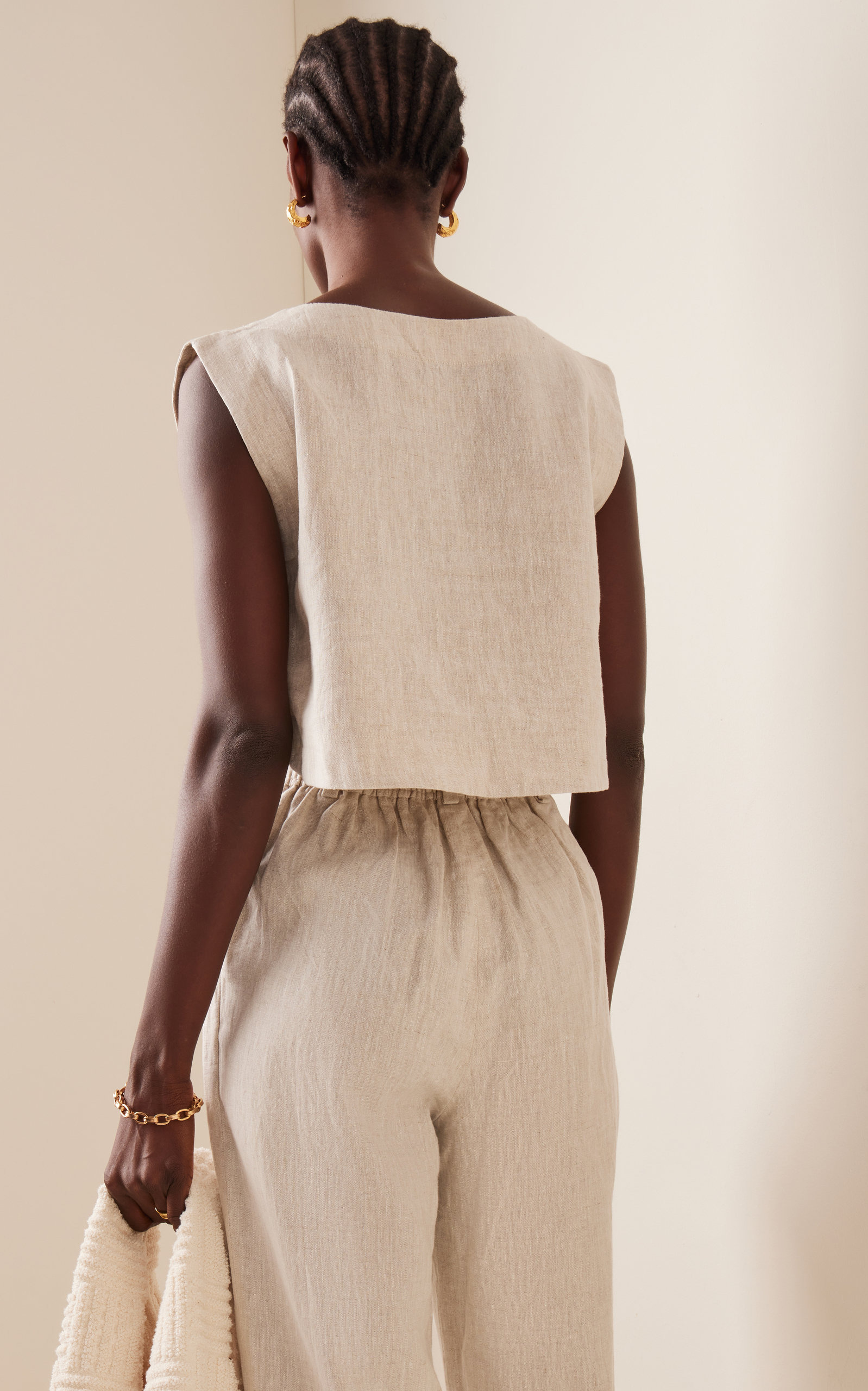 Exclusive Martina Linen Crop Top neutral - 4