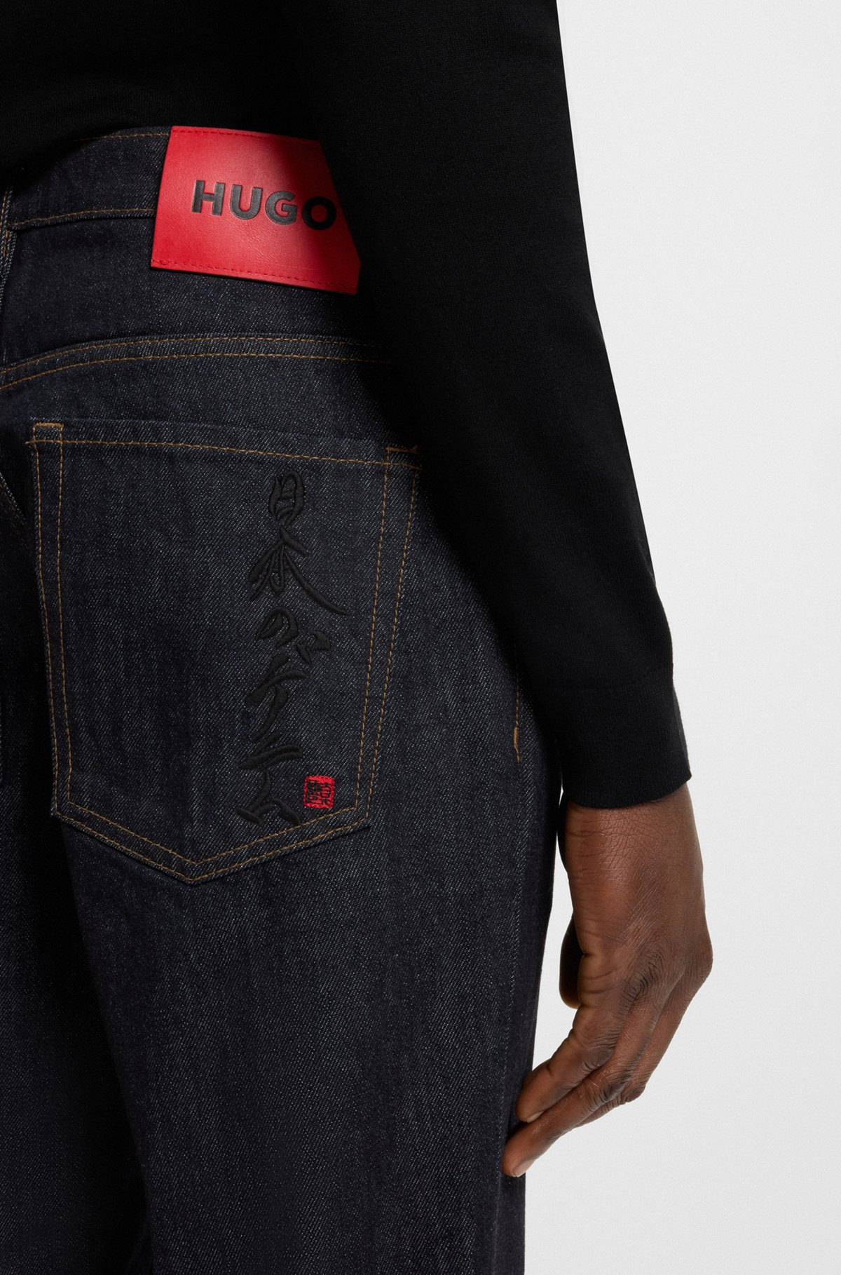 TAPERED-FIT JEANS IN DARK-BLUE JAPANESE DENIM - 5