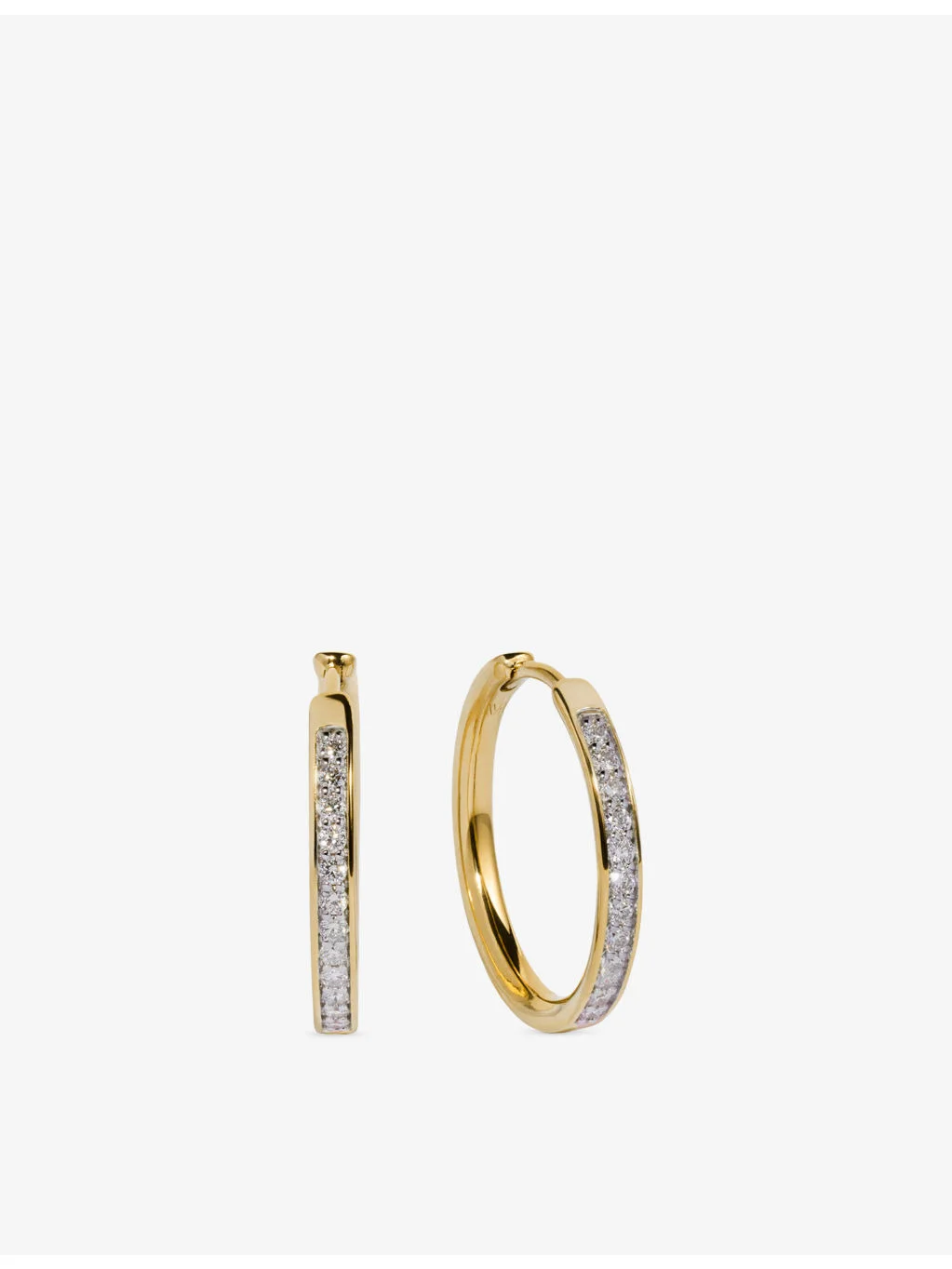 Essential Small 18ct Yellow Gold Vermeil And 0.31ct Lab-Grown Diamond Hoop Earrings - 1