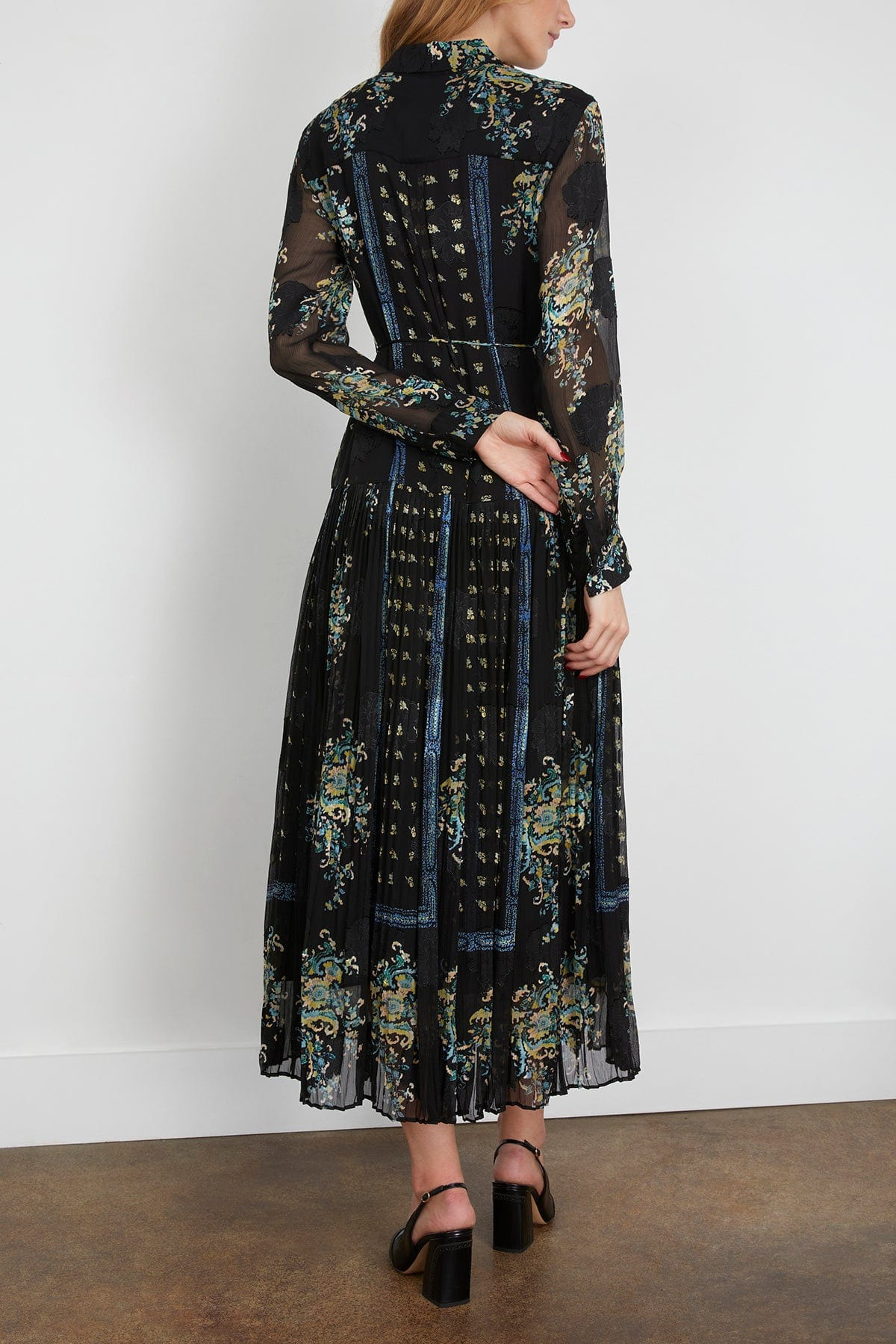 Emilie Drop Waist Long Sleeve Shirt Dress in Twilight - 4