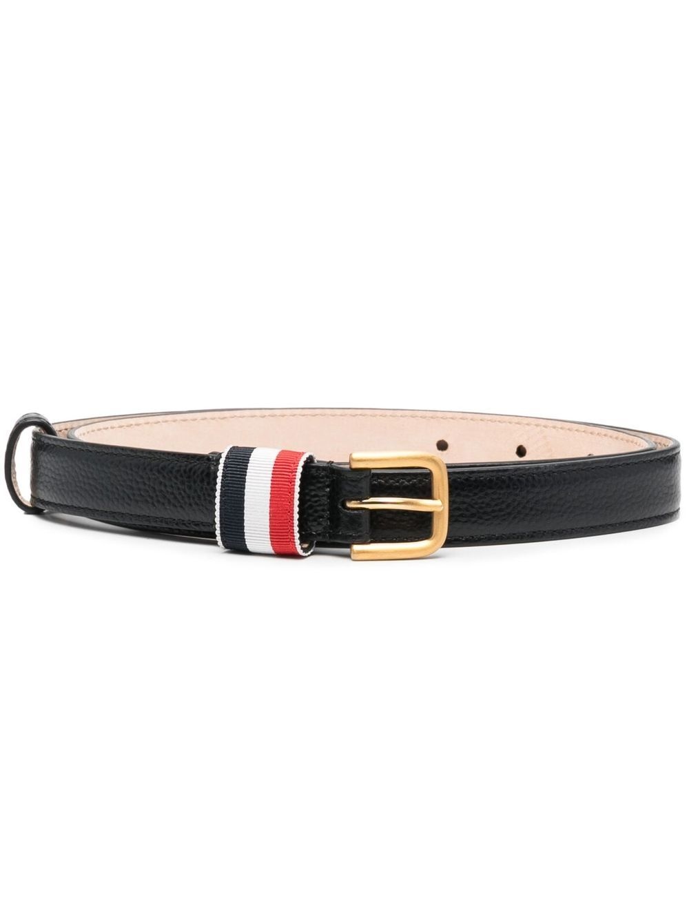 RWB-stripe pebbled-leather belt - 1