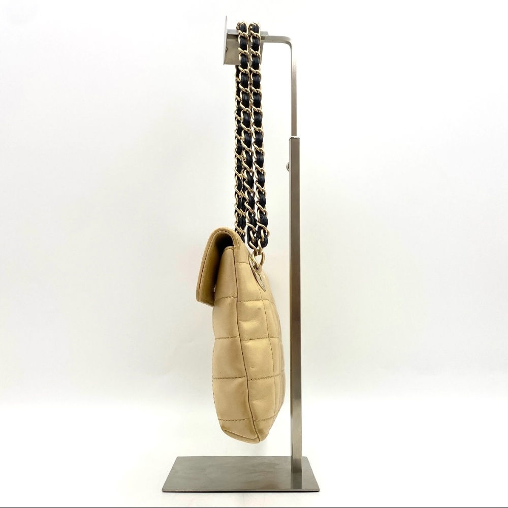 Chanel No.8 Beige Chocolate Bar Chain Shoulder Bag - 4