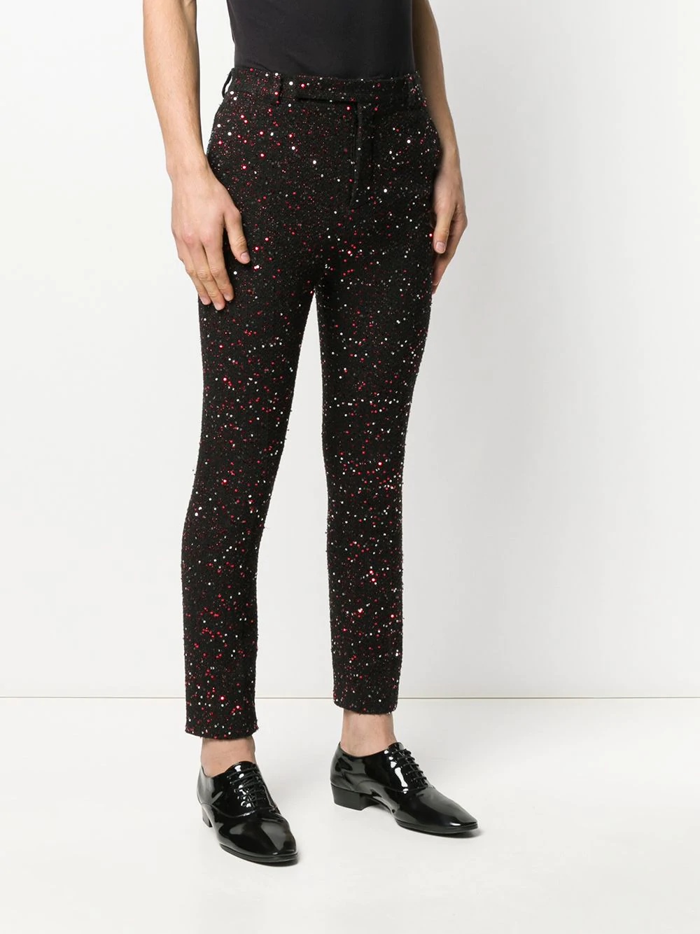 sequin embellished cropped trousers - 3