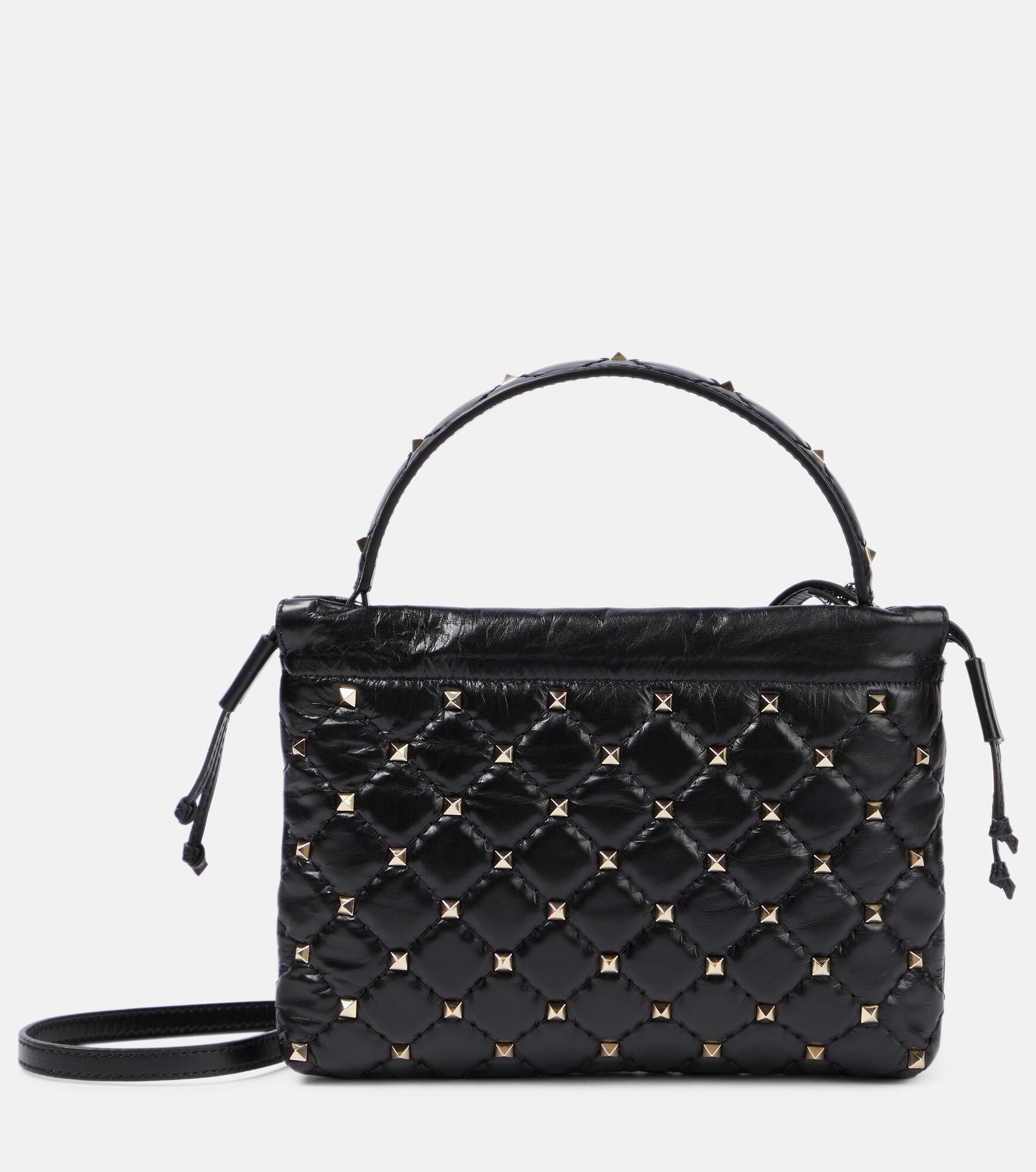 Embellished leather shoulder bag - 1