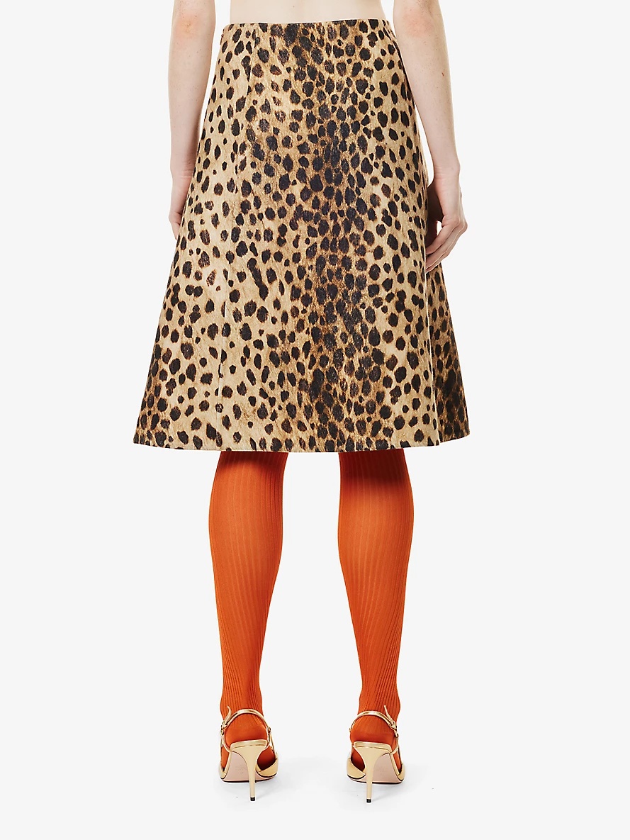 スカート VALENTINO PRINTED WOOL SKIRT Valentino Garavani Leopard A-Line Wool Skirt - Bergdorf Goodman