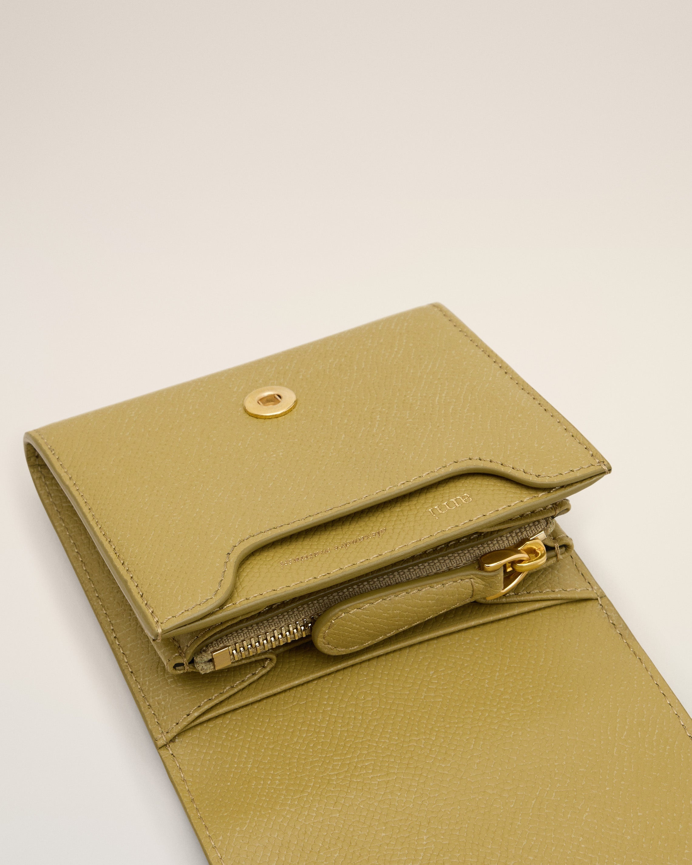 YELLOW LEATHER PARIS PARIS COMPACT WALLET - 3