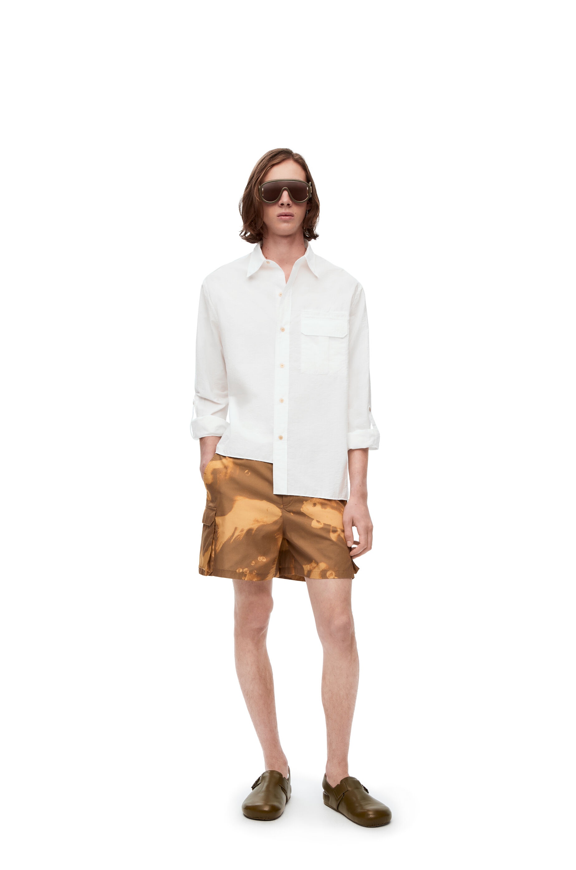 Asymmetric pocket shirt in cotton and polyamide - 2
