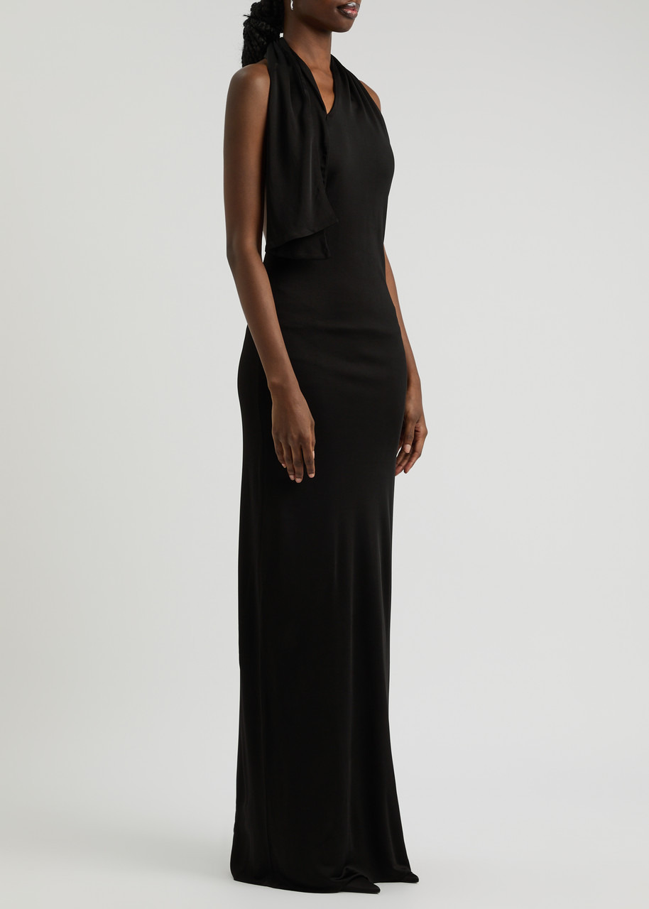 Khaite Roza Scarf-effect Satin-jersey Gown - 2