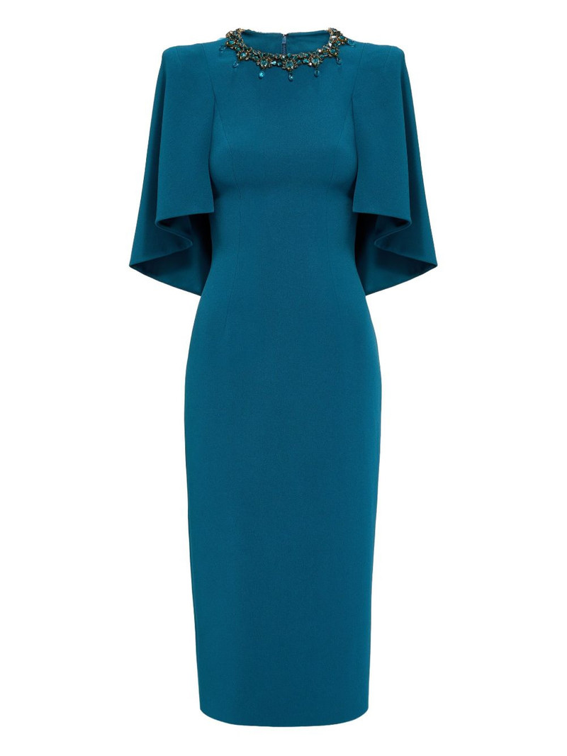 Ursa embellished-neck midi dress 1