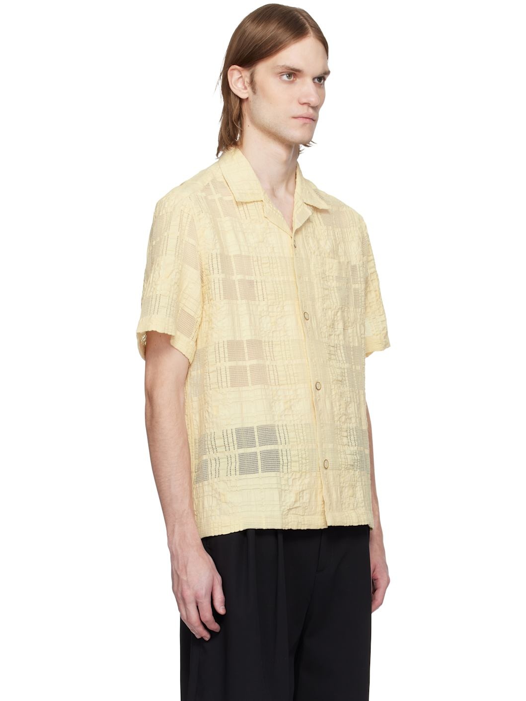 Beige Ture Sheer Check Shirt - 2