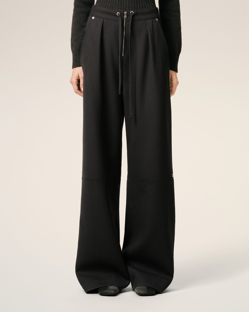 BLACK WOOL ZIPPED TROUSERS 3