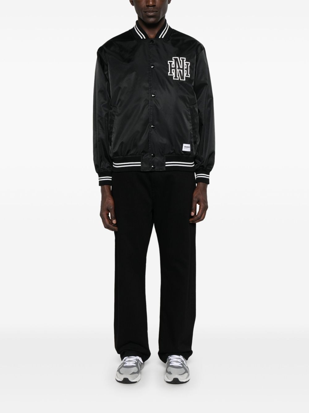 logo-patch baseball jacket - 2