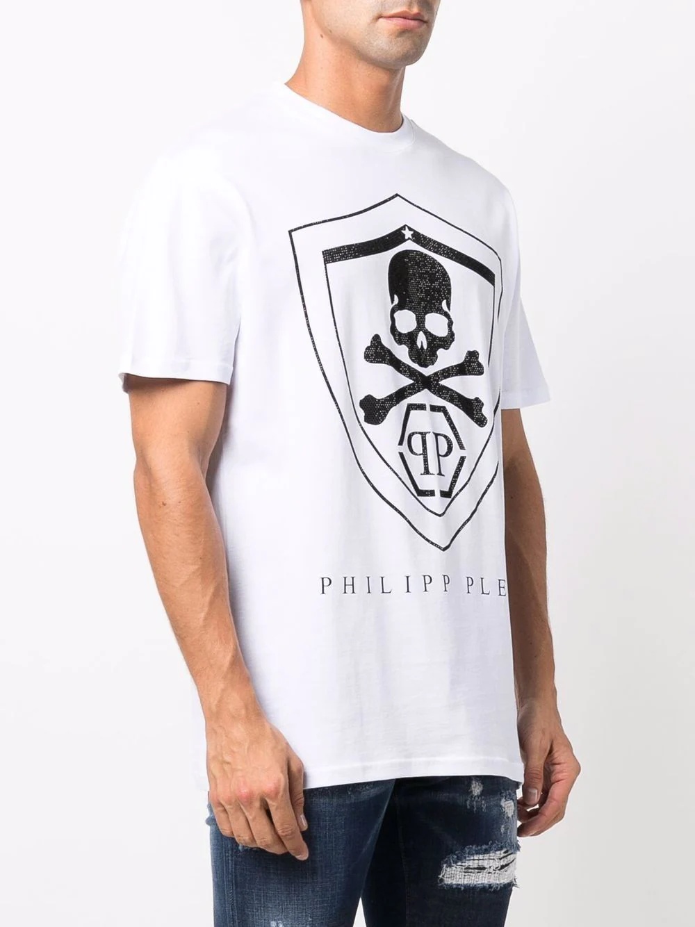 rhinestone logo T-shirt - 3