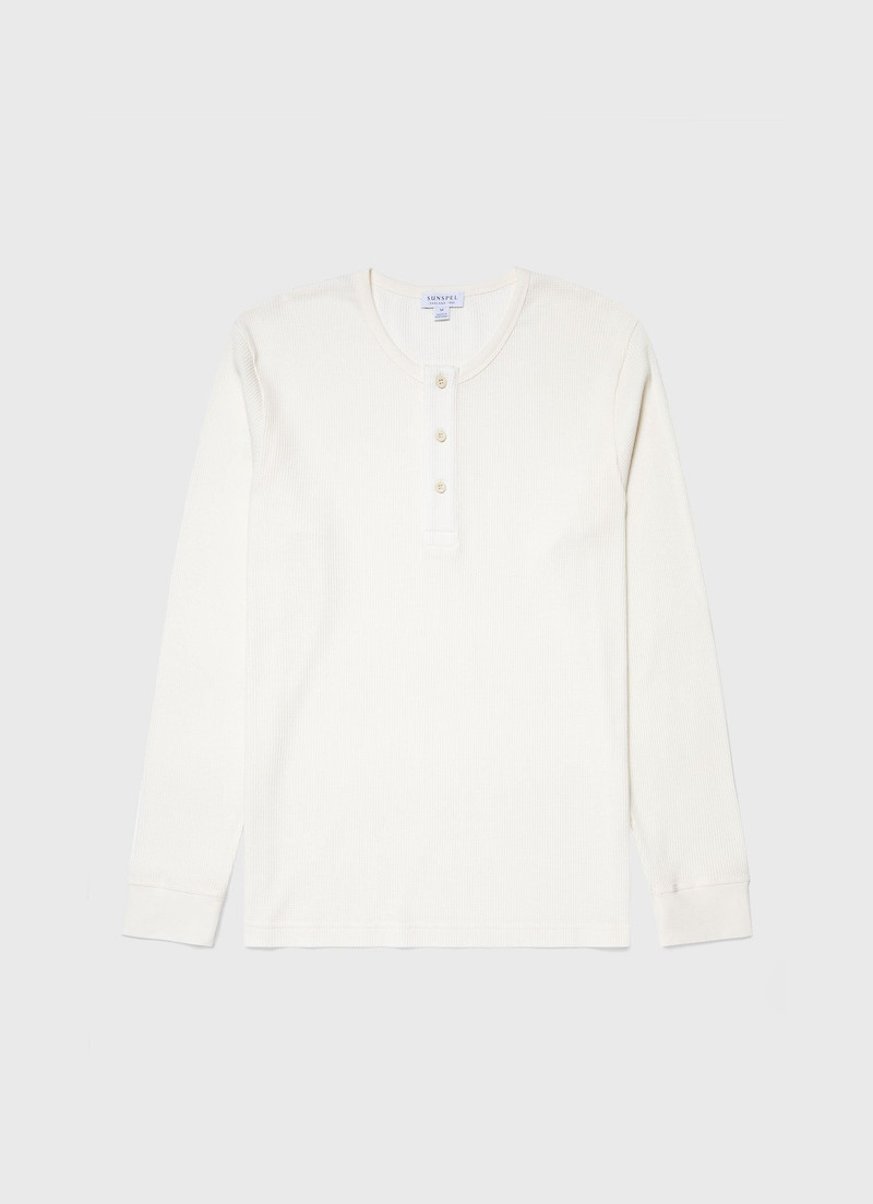 Long Sleeve Waffle Henley 1