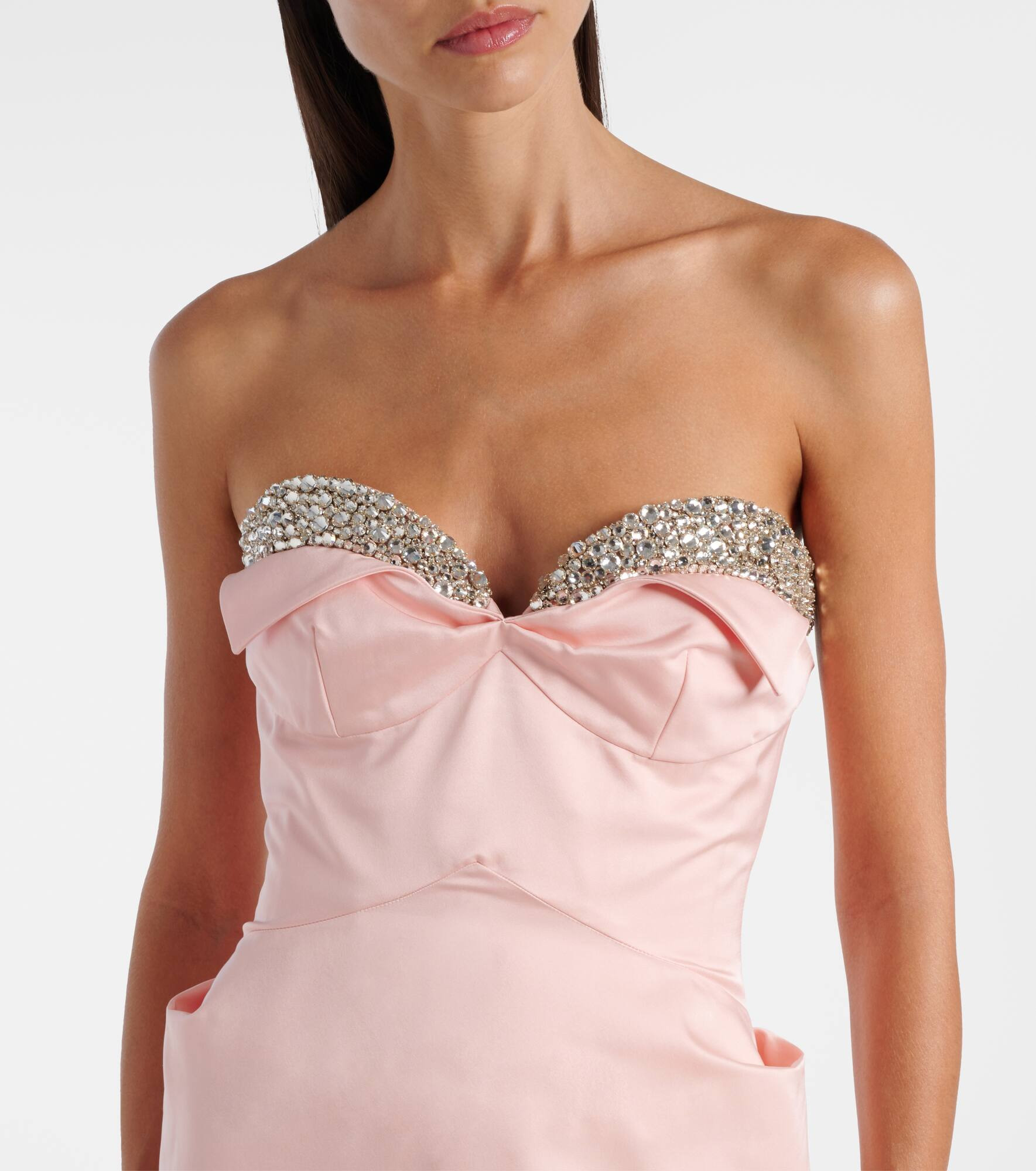 Crystal-embellished duchess satin gown - 4