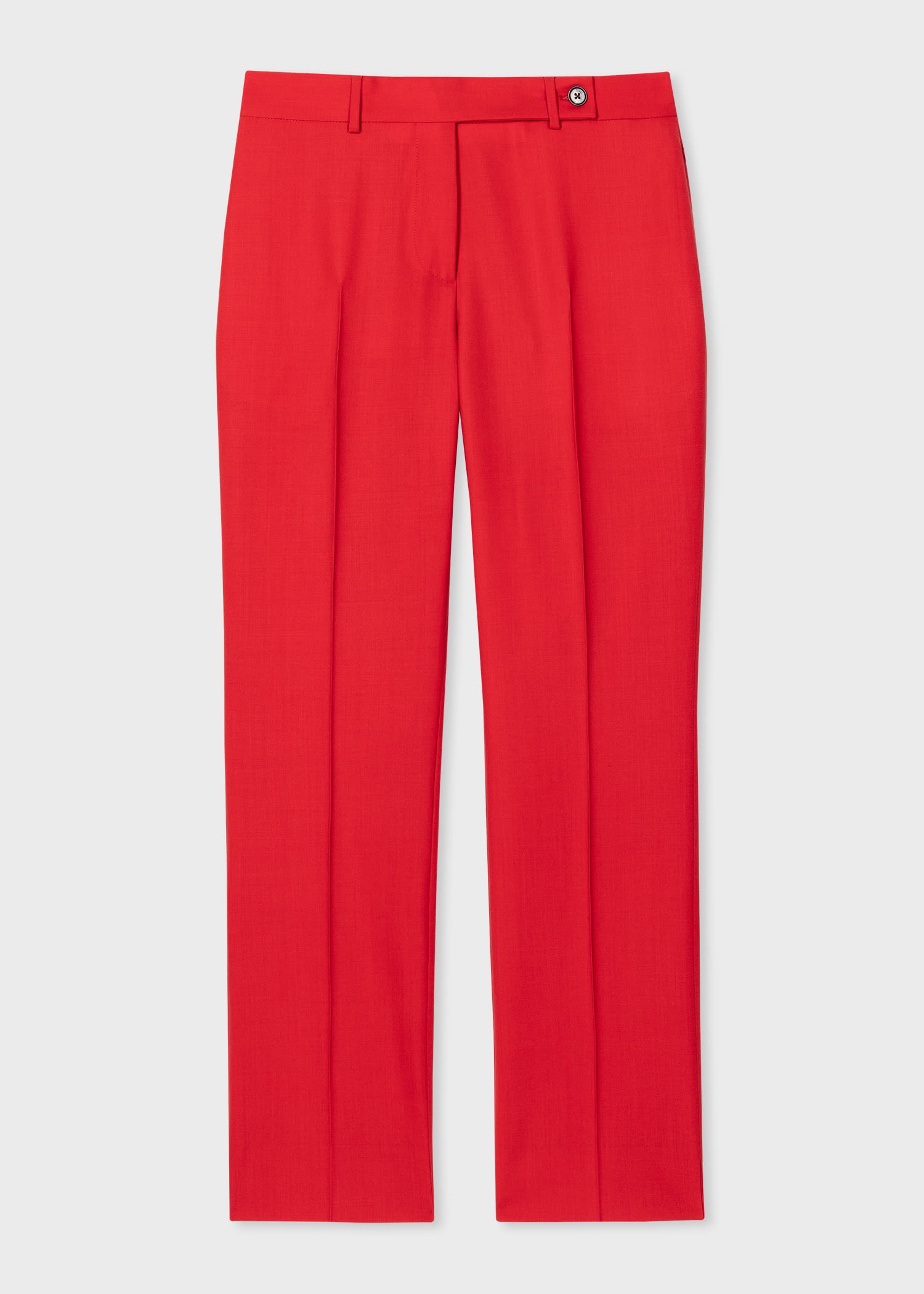 Red Wool Slim-Fit Trousers - 1