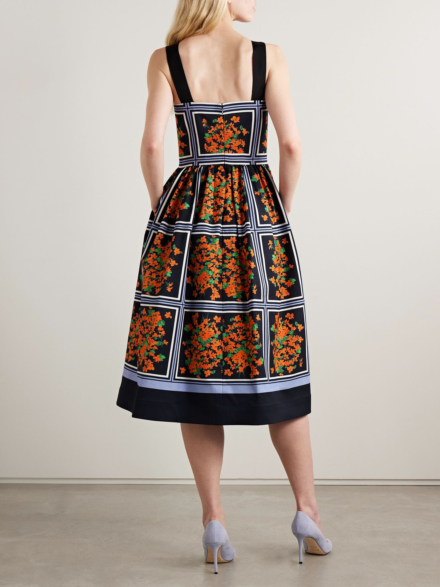 Printed faille midi dress Multi - 3